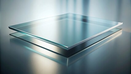Glass surface with a smooth mirror-like finish and subtle distortion, warped glass, blurred image, curved surface, smooth glass, rippled glass