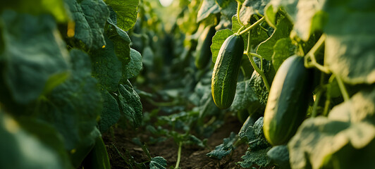 There are cucumbers on the tree