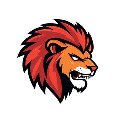 Roaring Lion sports mascot logo vector illustration isolated on white background