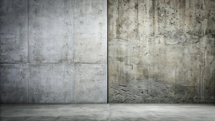 Fototapeta premium High-contrast image of smooth and rough concrete surfaces side by side, landscape, architecture, surface, concrete, rough