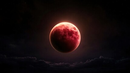 Blood Moon Eclipse in the Night Sky