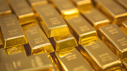 Gold bars stacked for investment stability