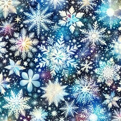 Intricate Snowflake Pattern on Dark Blue Background