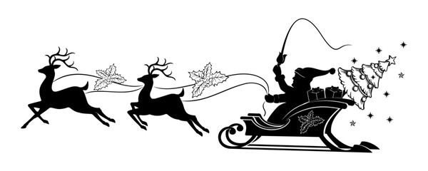 Santa Claus silhouette Christmas background 