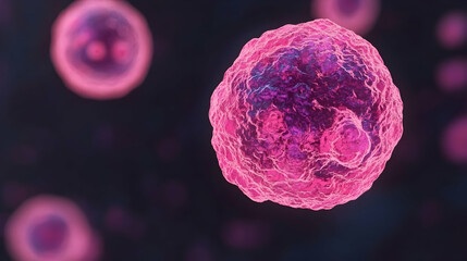 Pink Cell Under Microscope, cells, purple, microscopy, science, biology