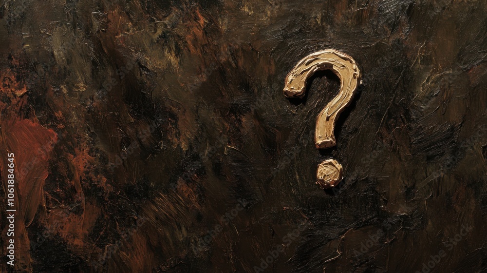 Poster abstract question mark on dark textured background