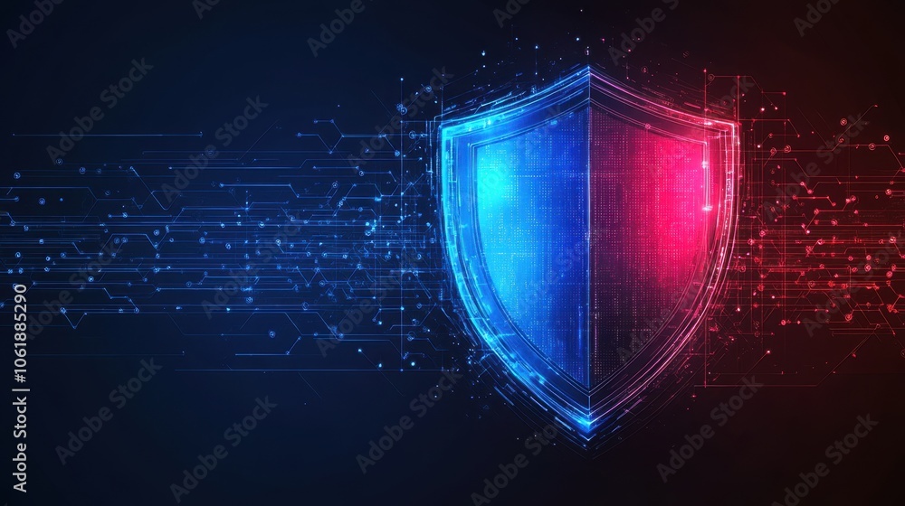 Poster digital shield design for cybersecurity concepts