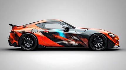 Artistic car decal sticker collection in vivid realistic designs