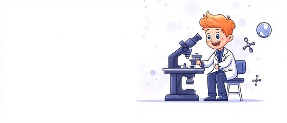 Obraz premium Young Scientist Examining Samples in a Laboratory Setting