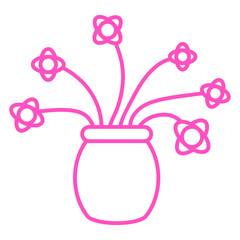 Many Purple Flowers In Vase Decorative Pattern Plant Gardening Gardener Garden Green Thumb Hobby Nature Lover Floral Botany Growth Organic Life Botanical T-Shirt Sticker Print Illustration