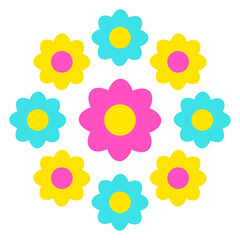 Many Pretty Daisy Flowers Decorative Flower Design Plant Gardening Gardener Garden Green Thumb Hobby Nature Lover Floral Botany Growth Organic Life Botanical T-Shirt Sticker Print Illustration