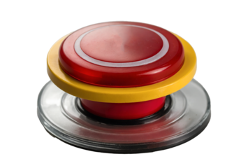 red push button isolated on transparent background