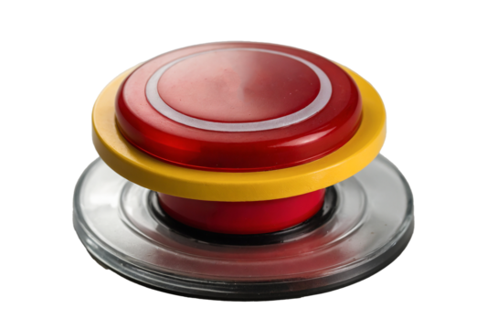 red push button isolated on transparent background