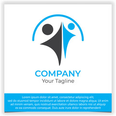 simple People care success health life logo template icons