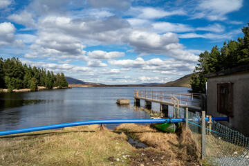 The pump station at Lough Anna, the drinking water supply for Glenties and Ardara - County Donegal,...