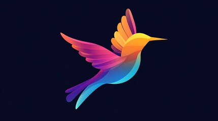 Obraz premium Beautiful bird logo featuring gradient vector color style design