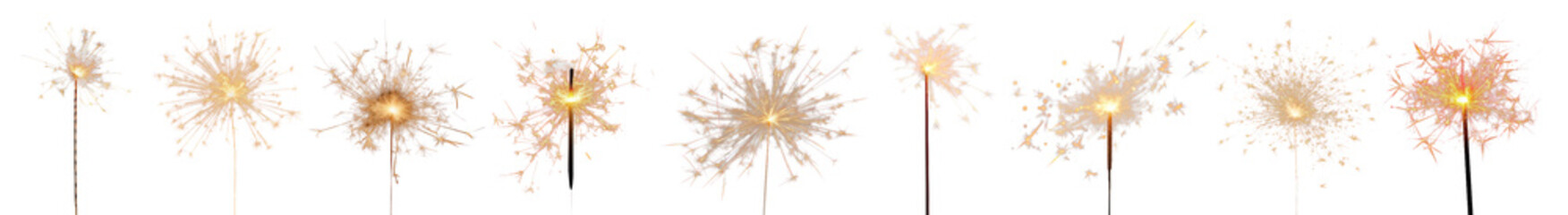 PNG photo of sparkler, element set on transparent background