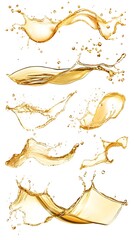 Paint Splashes, Fluid, Liquid, Juice, Gold on White Background, Abstract Image, Texture, Pattern Background, Wallpaper, Cover and Screen of Smartphone, PC, Laptop, 9:16 and 16:9 Format