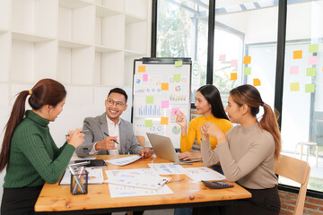 Asia business meeting consultations of business people in the company's meeting room.