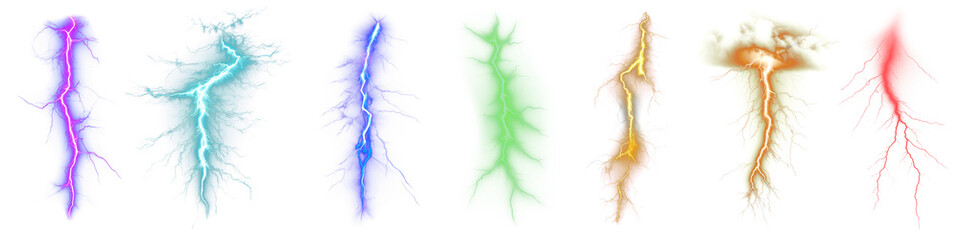 PNG lightning and thunder set