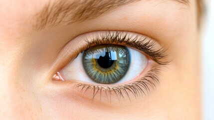 Obraz premium Mesmerizing closeup, woman's eye with long, dramatic eyelashes and alluring makeup