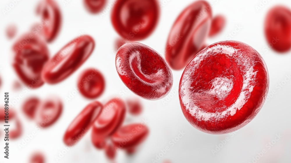 Aufkleber exploring the microscopic world of blood cells, a detailed view of their diverse types and vital fun