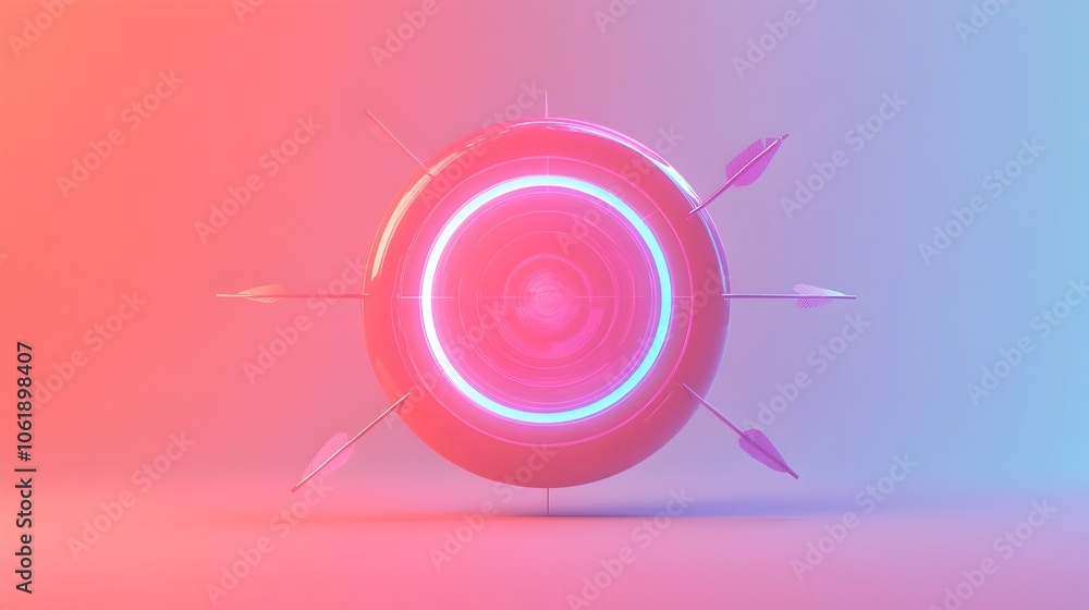 Poster minimalistic bullseye target with arrows representing precision in strategy and laser-focused goals
