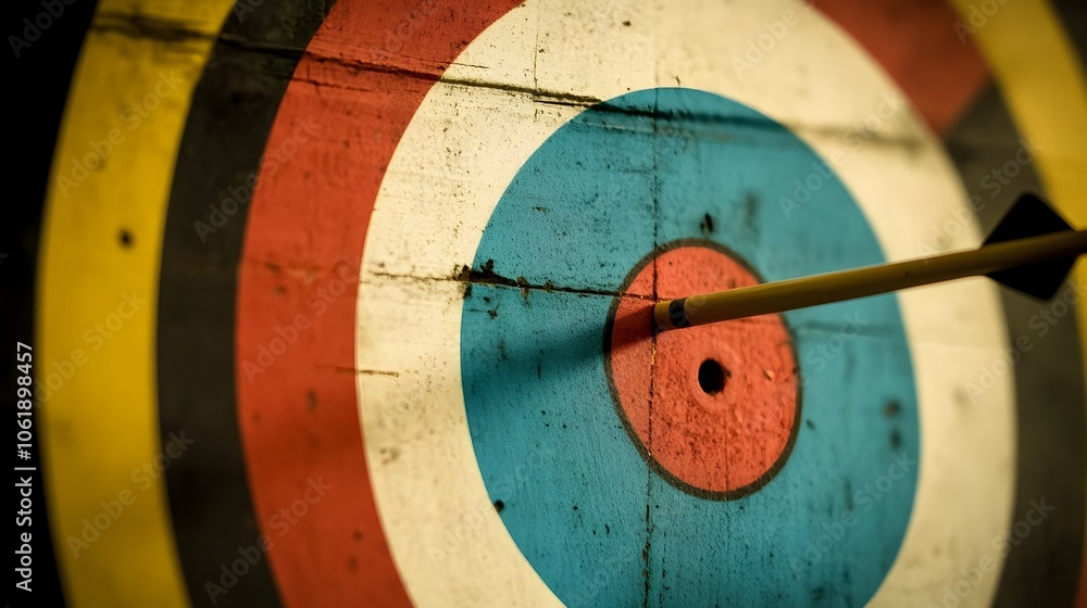 Aufkleber minimalistic bullseye target with arrows representing precision in strategy