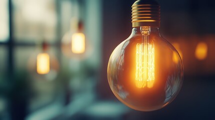 Warm Light from Vintage Hanging Lightbulbs	