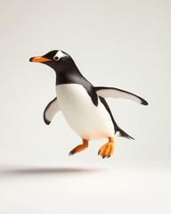 Naklejka premium Adorable penguin standing on a white background