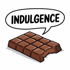 Chocolate Bar with Indulgence Text Illustration
