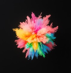 Vibrant explosion of color against a dark background