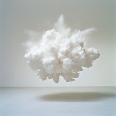 Dramatic cloud explosion in a minimalist landscape
