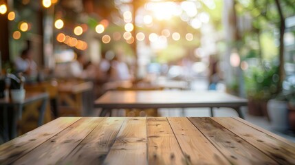 table top with blurred people in random background