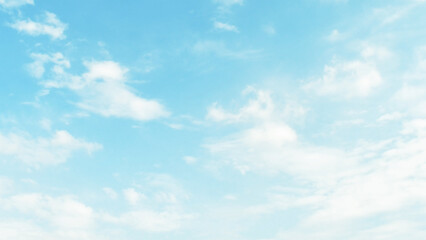 Blue pastel sky with white cloud. Beautiful sky in the morning. Freedom of life, New life beginning and Positive thought and energy concepts.