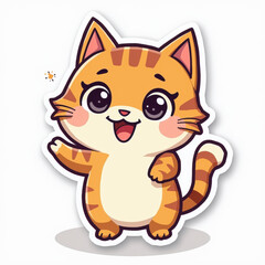 Obraz premium Cute Orange Tabby Cat Illustration 