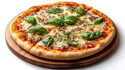 Food, Chicken or Beef Parmesan, Photo Realistic, on White Background, Abstract Image, Texture, Pattern Background, Wallpaper, Cover and Screen of Smartphone, PC, Laptop, 9:16 and 16:9 Format