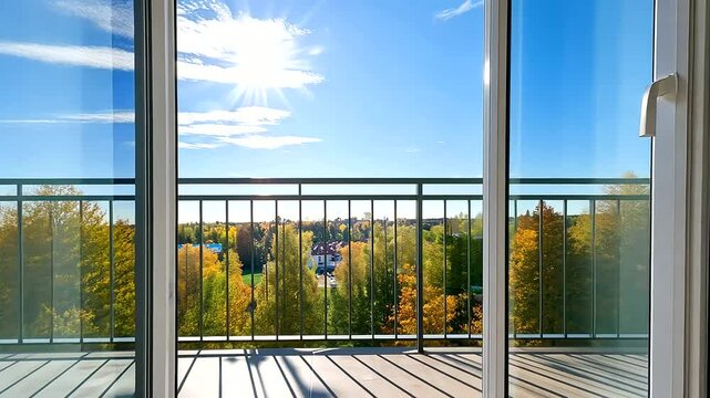 A pair of French balcony doors framed in sleek aluminum, partially open to let in fresh air, highlighting the balance of energy efficiency, safety, and modern design.