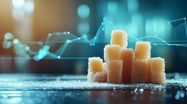Detailed Sugar Industry Analysis with Financial Graphs and Charts Overlay