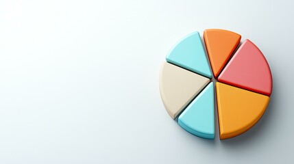 Obraz premium Colorful 3D Pie Chart with Six Sections on a White Background
