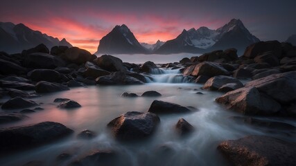 Obraz premium 4K Long Exposure Background Wallpaper, Desktop Wallpaper