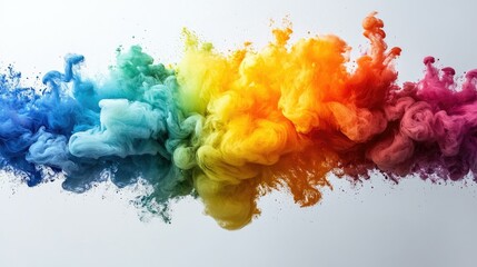 Abstract Swirling Rainbow Ink in Water