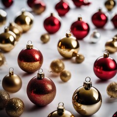 christmas balls on white background