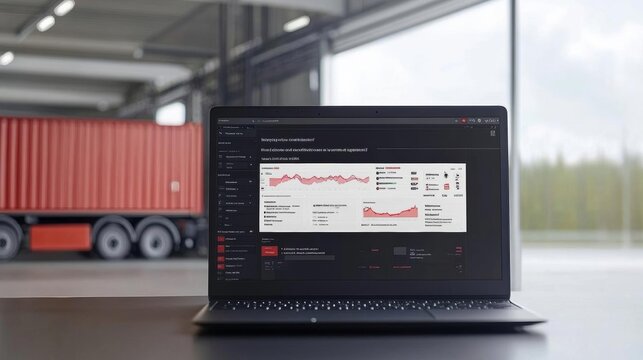 Automated logistics platform dashboard on laptop