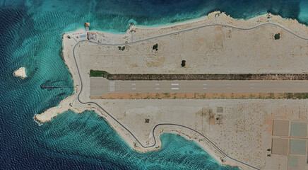 Qatar, Al-Yasat Island from a bird's eye view in the Persian Gulf
