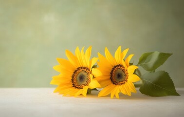 Vibrant sunflowers in a serene setting