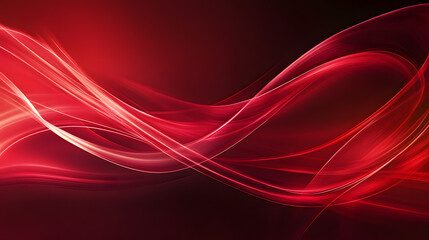 Fototapeta premium Dynamic red abstract lines with depth.