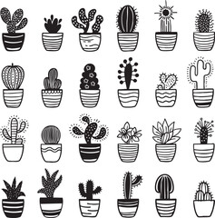 hand drawn plant vectors fun doodle