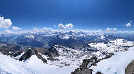 Scenic Mountain Landscape with Snow and Clear Sky