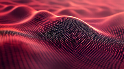 Fototapeta premium Futuristic red digital grid background.